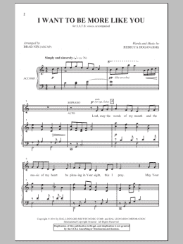 page one of I Want To Be More Like You (SATB Choir)