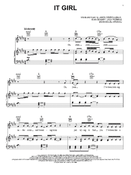 page one of It Girl (Piano, Vocal & Guitar Chords (Right-Hand Melody))