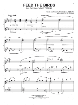 page one of Feed The Birds (Tuppence A Bag) (from Mary Poppins) (Piano Solo)