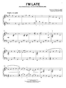 page one of I'm Late (from Alice In Wonderland) (Piano Solo)