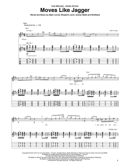 page one of Moves Like Jagger (feat. Christina Aguilera) (Guitar Tab)