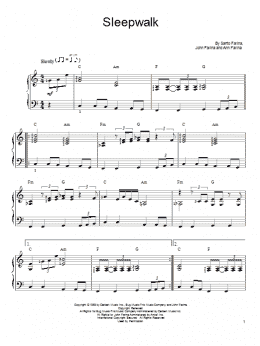 page one of Sleepwalk (Easy Piano)