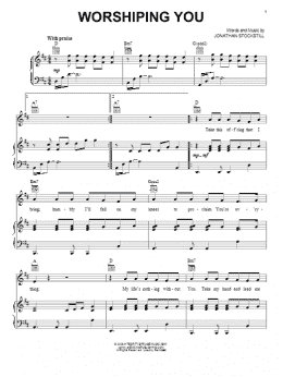 page one of Worshiping You (Piano, Vocal & Guitar Chords (Right-Hand Melody))