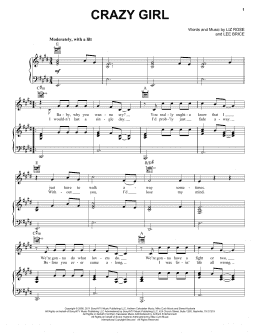 page one of Crazy Girl (Piano, Vocal & Guitar Chords (Right-Hand Melody))