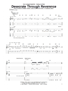 page one of Desecrate Through Reverance (Guitar Tab)