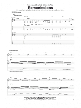 page one of Remenissions (Guitar Tab)