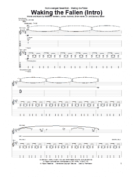 page one of Waking The Fallen (Intro) (Guitar Tab)