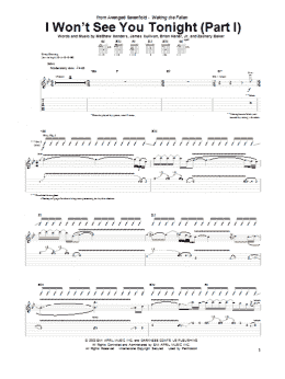 page one of I Won't See You Tonight (Part I) (Guitar Tab)