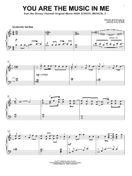 page one of You Are The Music In Me (from High School Musical 2) (Piano Solo)