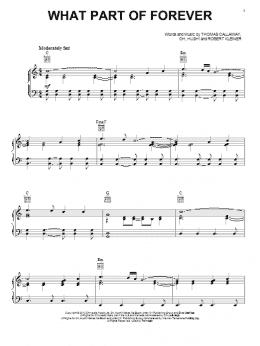 page one of What Part Of Forever (Piano, Vocal & Guitar Chords (Right-Hand Melody))