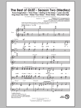 page one of The Best Of Glee (Season Two Medley) (SATB Choir)