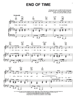 page one of End Of Time (Piano, Vocal & Guitar Chords (Right-Hand Melody))