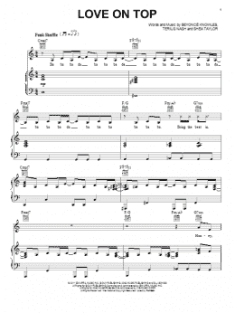 page one of Love On Top (Piano, Vocal & Guitar Chords (Right-Hand Melody))