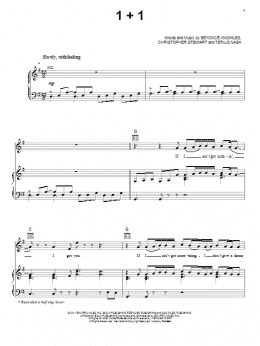 page one of 1+1 (Piano, Vocal & Guitar Chords (Right-Hand Melody))