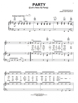 page one of Party ((Let's Have A) Party) (Piano, Vocal & Guitar Chords (Right-Hand Melody))
