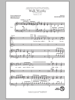 page one of Walk Worthy (SATB Choir)