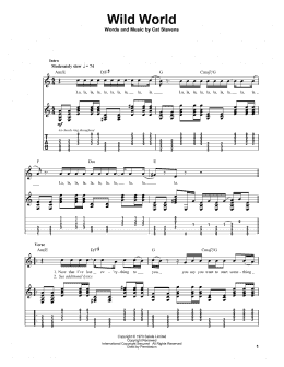 page one of Wild World (Guitar Tab (Single Guitar))