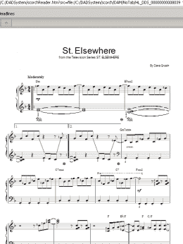 page one of St. Elsewhere (Easy Piano)