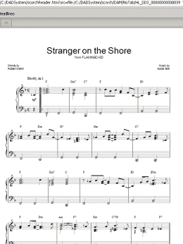 page one of Stranger On The Shore (Easy Piano)