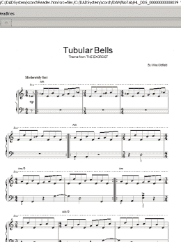 page one of Tubular Bells (Easy Piano)