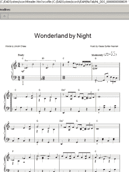 page one of Wonderland By Night (Easy Piano)