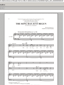 page one of The Song Has Just Begun (SATB Choir)