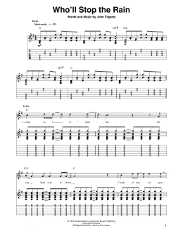 page one of Who'll Stop The Rain (Guitar Tab (Single Guitar))