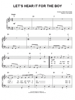 page one of Let's Hear It For The Boy (Easy Piano)