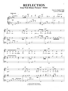 page one of Reflection (from Mulan) (Piano & Vocal)