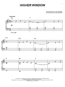 page one of Higher Window (Easy Piano)