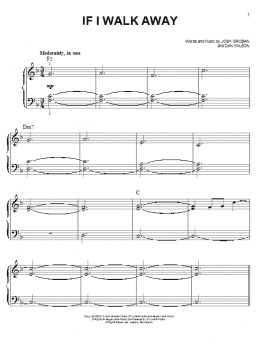 page one of If I Walk Away (Easy Piano)