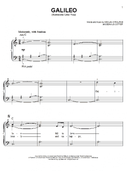 page one of Galileo (Someone Like You) (Easy Piano)
