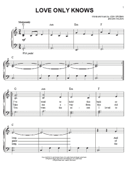 page one of Love Only Knows (Easy Piano)