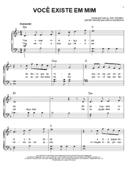page one of Voce Existe Em Mim (Easy Piano)
