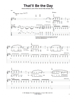page one of That'll Be The Day (Guitar Tab)