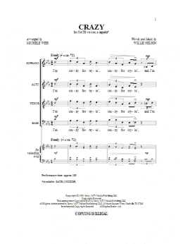 page one of Crazy (SATB Choir)