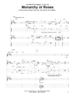 page one of Monarchy Of Roses (Guitar Tab)
