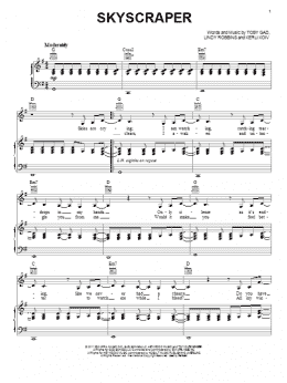 page one of Skyscraper (Piano, Vocal & Guitar Chords (Right-Hand Melody))