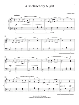 page one of A Melancholy Night (Educational Piano)