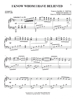 page one of I Know Whom I Have Believed (Piano Solo)