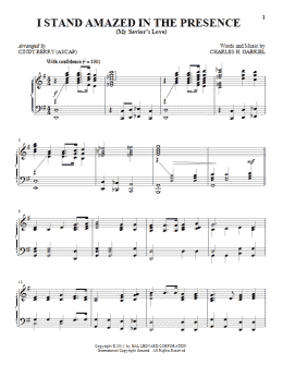 page one of I Stand Amazed In The Presence (My Savior's Love) (Piano Solo)