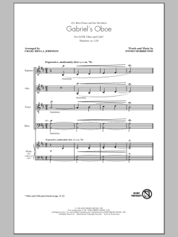 page one of Gabriel's Oboe (from The Mission) (arr. Craig Hella Johnson) (SATB Choir)