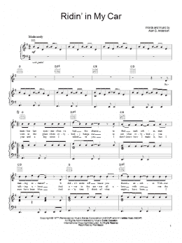 page one of Ridin' In My Car (Piano, Vocal & Guitar Chords (Right-Hand Melody))