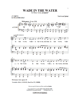 page one of Wade In The Water (SSA Choir)