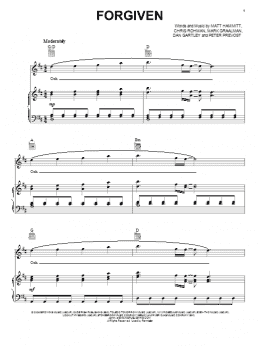 page one of Forgiven (Piano, Vocal & Guitar Chords (Right-Hand Melody))