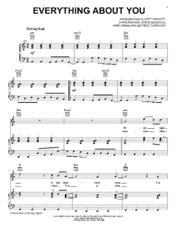 page one of Everything About You (Piano, Vocal & Guitar Chords (Right-Hand Melody))