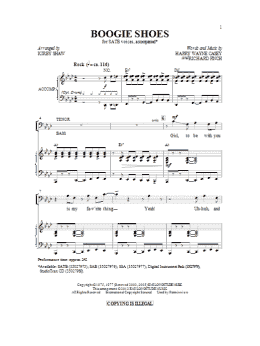 page one of Boogie Shoes (SATB Choir)