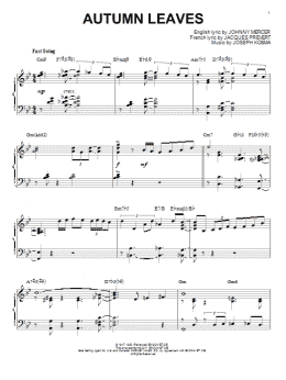 page one of Autumn Leaves [Jazz version] (arr. Brent Edstrom) (Piano Solo)