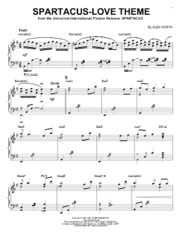page one of Spartacus - Love Theme [Jazz version] (arr. Brent Edstrom) (Piano Solo)