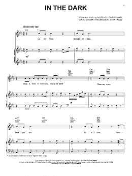 page one of In The Dark (Piano, Vocal & Guitar Chords (Right-Hand Melody))